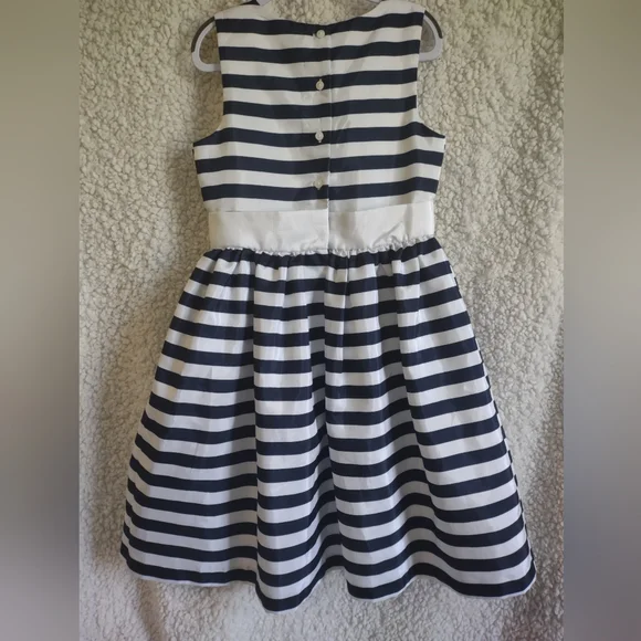 Gymboree Navy Blue Striped Party Dress sz 8 - Picture 5 of 5